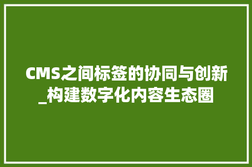 CMS之间标签的协同与创新_构建数字化内容生态圈 神马SEO