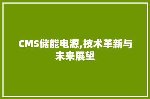 CMS储能电源,技术革新与未来展望 SEO关键词