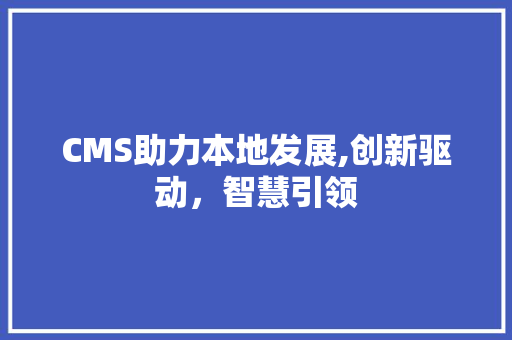 CMS助力本地发展,创新驱动，智慧引领 网站建设公司