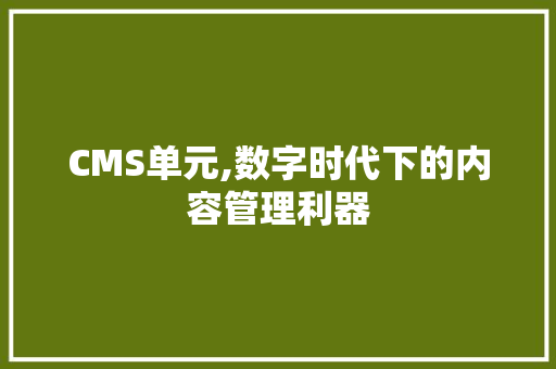 CMS单元,数字时代下的内容管理利器 百度SEO