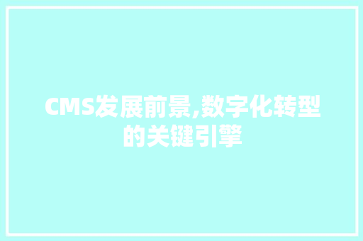 CMS发展前景,数字化转型的关键引擎 百度SEO
