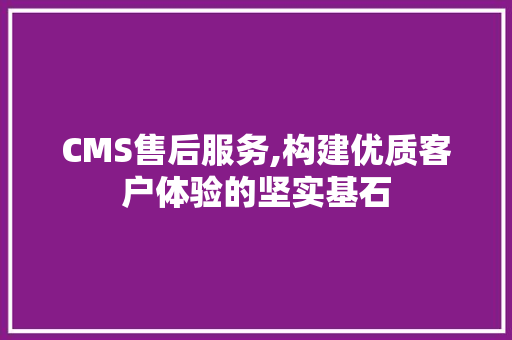 CMS售后服务,构建优质客户体验的坚实基石 网站建设公司