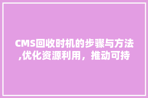CMS回收时机的步骤与方法,优化资源利用，推动可持续发展 百度SEO