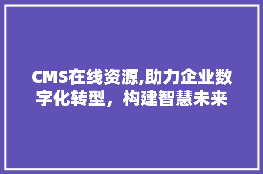 CMS在线资源,助力企业数字化转型，构建智慧未来 网站建设公司