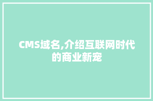 CMS域名,介绍互联网时代的商业新宠 必应SEO