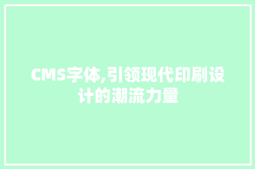 CMS字体,引领现代印刷设计的潮流力量 网站建设公司