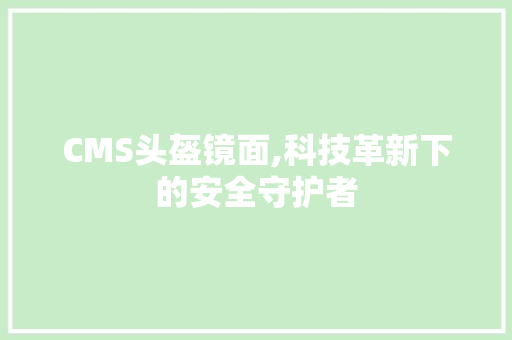 CMS头盔镜面,科技革新下的安全守护者 SEO关键词