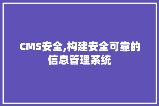 CMS安全,构建安全可靠的信息管理系统 必应SEO