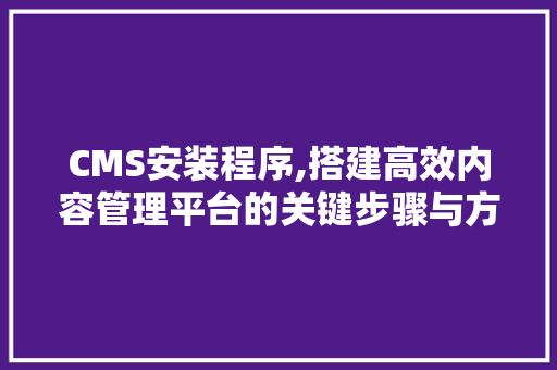 CMS安装程序,搭建高效内容管理平台的关键步骤与方法 网站建设公司