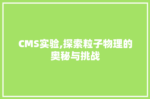 CMS实验,探索粒子物理的奥秘与挑战 网站建设公司