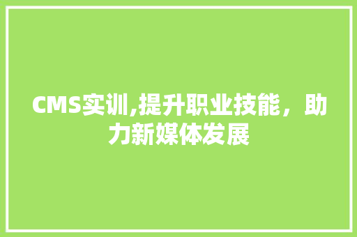 CMS实训,提升职业技能，助力新媒体发展 百度SEO