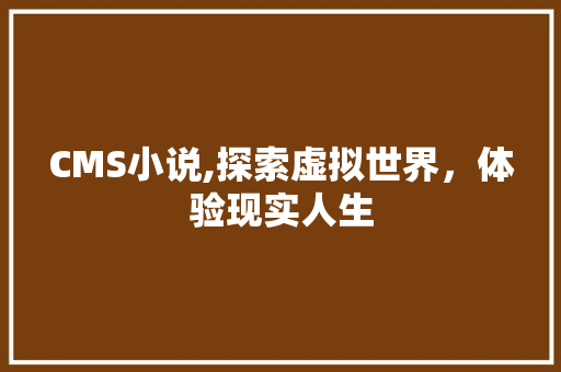 CMS小说,探索虚拟世界，体验现实人生 神马SEO