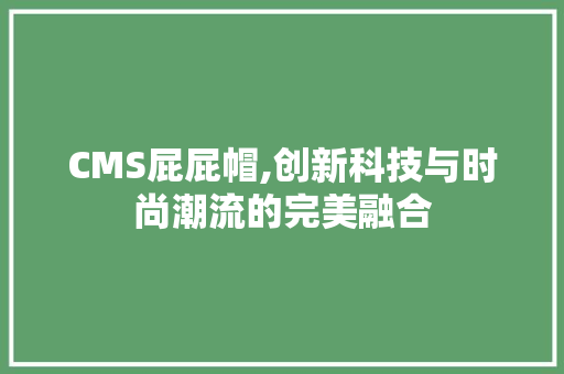CMS屁屁帽,创新科技与时尚潮流的完美融合 网站建设公司