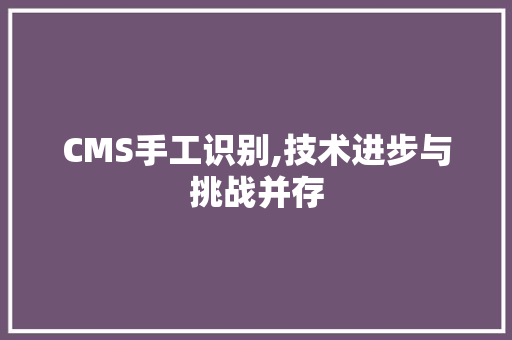 CMS手工识别,技术进步与挑战并存 SEO关键词