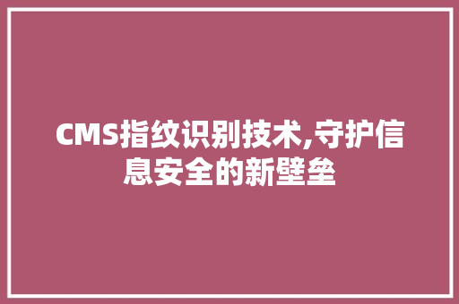 CMS指纹识别技术,守护信息安全的新壁垒 必应SEO