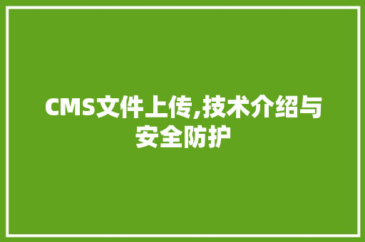 CMS文件上传,技术介绍与安全防护 必应SEO