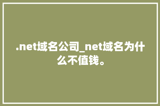 .net域名公司_net域名为什么不值钱。 .net域名公司_net域名为什么不值钱。 网站建设公司