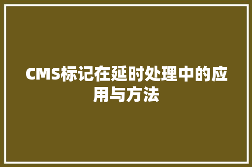 CMS标记在延时处理中的应用与方法