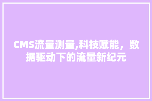 CMS流量测量,科技赋能，数据驱动下的流量新纪元 SEO关键词