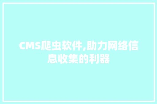 CMS爬虫软件,助力网络信息收集的利器 必应SEO