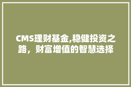 CMS理财基金,稳健投资之路，财富增值的智慧选择