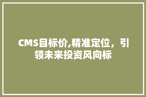 CMS目标价,精准定位，引领未来投资风向标 网站建设公司