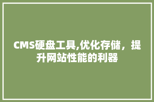 CMS硬盘工具,优化存储，提升网站性能的利器