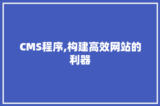 CMS程序,构建高效网站的利器 百度SEO