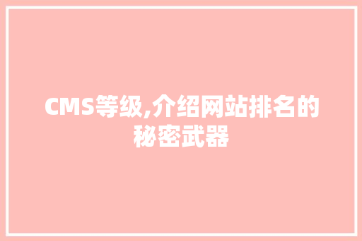 CMS等级,介绍网站排名的秘密武器 必应SEO