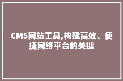 CMS网站工具,构建高效、便捷网络平台的关键 神马SEO