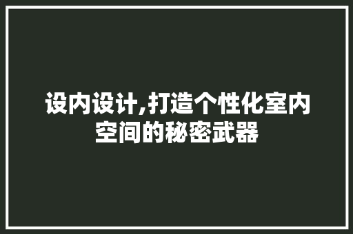 设内设计,打造个性化室内空间的秘密武器 设内设计,打造个性化室内空间的秘密武器 神马SEO