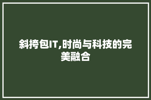 斜挎包IT,时尚与科技的完美融合 必应SEO