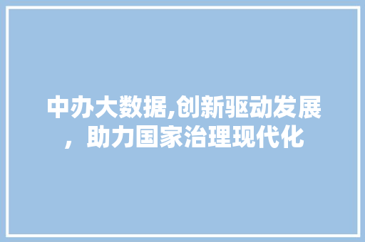 中办大数据,创新驱动发展，助力国家治理现代化
