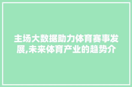 主场大数据助力体育赛事发展,未来体育产业的趋势介绍
