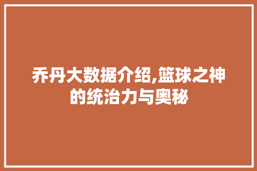 乔丹大数据介绍,篮球之神的统治力与奥秘 网站建设公司