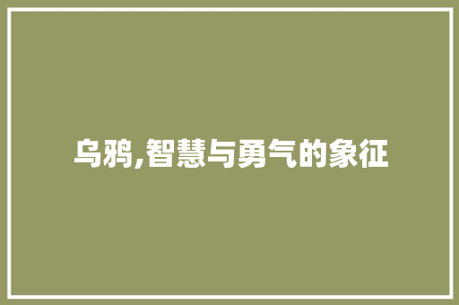 乌鸦,智慧与勇气的象征