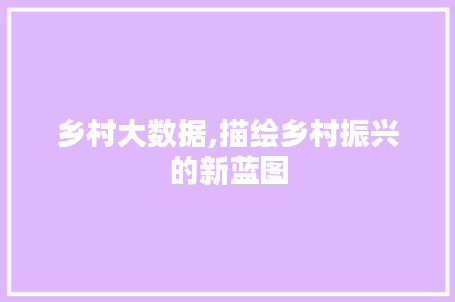 乡村大数据,描绘乡村振兴的新蓝图