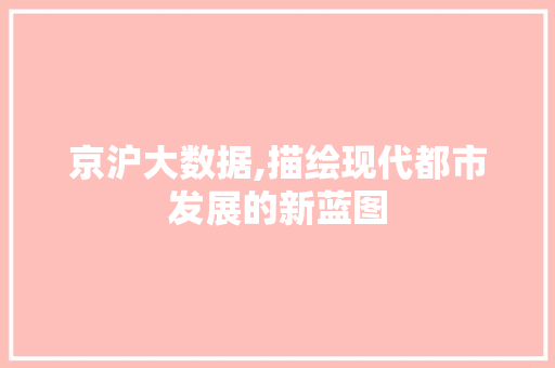 京沪大数据,描绘现代都市发展的新蓝图