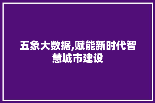 五象大数据,赋能新时代智慧城市建设 神马SEO