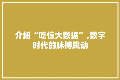 介绍“吃惊大数据”,数字时代的脉搏跳动 必应SEO