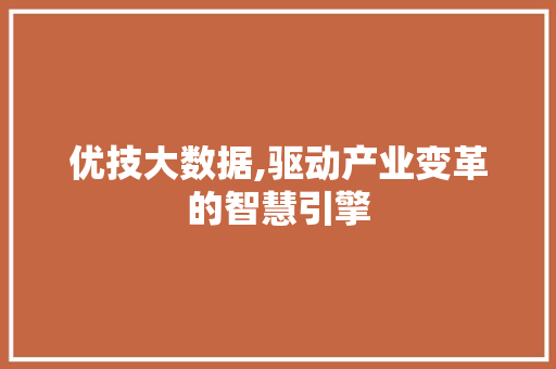 优技大数据,驱动产业变革的智慧引擎