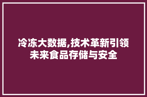 冷冻大数据,技术革新引领未来食品存储与安全 百度SEO