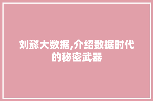 刘懿大数据,介绍数据时代的秘密武器 搜狗SEO