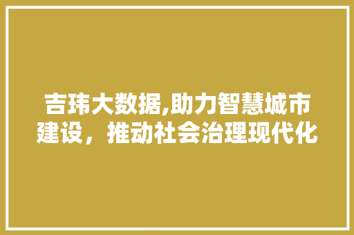 吉玮大数据,助力智慧城市建设，推动社会治理现代化