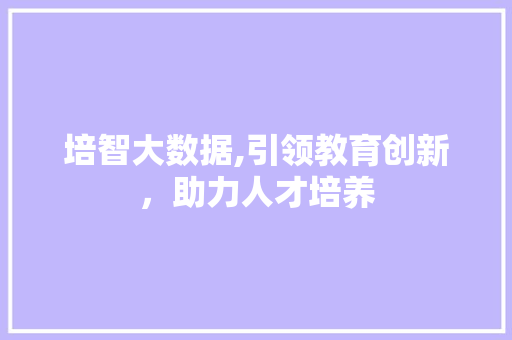 培智大数据,引领教育创新，助力人才培养 神马SEO