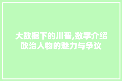 大数据下的川普,数字介绍政治人物的魅力与争议