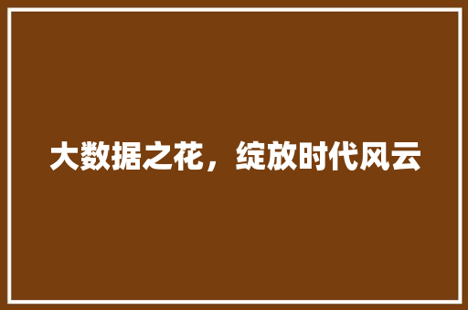 大数据之花，绽放时代风云