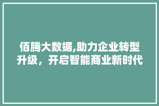 佰腾大数据,助力企业转型升级，开启智能商业新时代