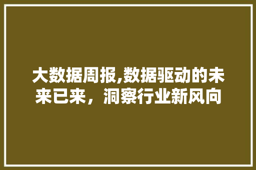 大数据周报,数据驱动的未来已来，洞察行业新风向