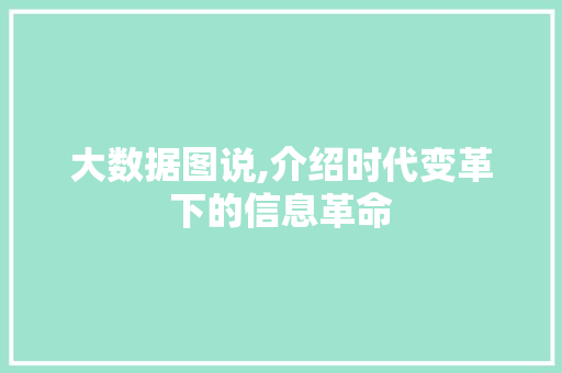 大数据图说,介绍时代变革下的信息革命